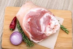 Raw pork knuckle photo