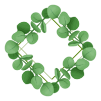 akvarell löv ram, gröna blad clipart png