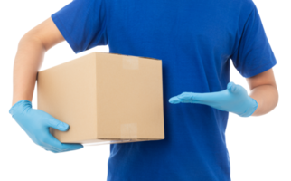 Asian delivery man, Png file