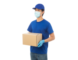 Asian delivery man, Png file