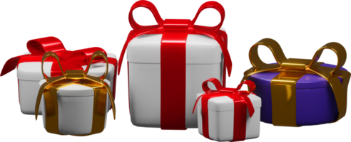 découpe de boîte cadeau 3d réaliste png