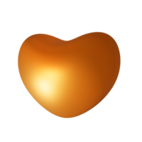 realistisch gouden volumetrisch 3d hart. uitknippen png