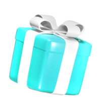 recorte de caja de regalo 3d realista png