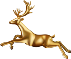 Golden deer 3d decoration for christmas and new year design. png