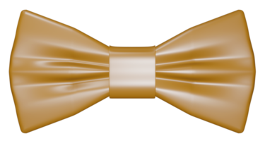 découpe réaliste de noeud papillon en or 3d png