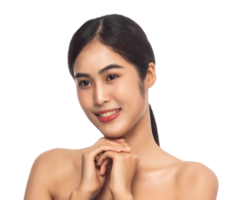 bela jovem asiática com pele limpa e fresca. conceito de beleza. arquivo png