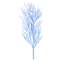 feuille aquarelle, feuilles bleues clipart png