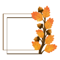 cadre de feuille d'aquarelle, clipart de feuilles d'automne png