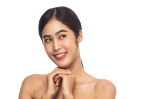 Beautiful Young Asian woman with clean fresh skin. Beauty concept. Png file