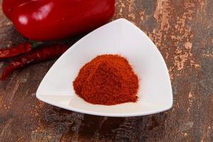 Paprika powder in the bowl photo