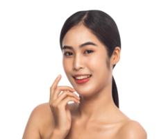 Beautiful Young Asian woman with clean fresh skin. Beauty concept. Png file