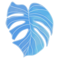 Watercolor Leaf, Blue leaves clipart png