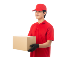 Asian delivery man, Png file