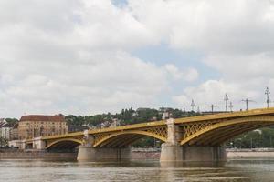 Scenic view of the recently renewed Margit bridge in Budapest. photo