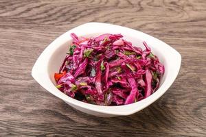 Pickled red cabbage with herbs photo