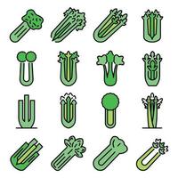 Celery icons set vector flat