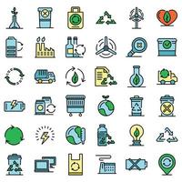 Recycling icons set vector flat