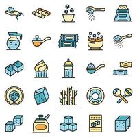 Sugar icons vector flat