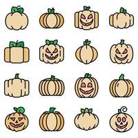 Pumpkin icons vector flat