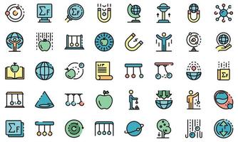 Newtons day icons set vector flat