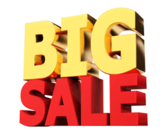 3d  BIG sale word  , 3D render png