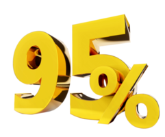 Symbole doré à 95 %, rendu 3d png