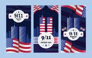 Patriot Day Banner Template Set vector