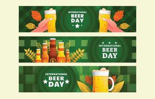 International Beer Day Banners Set vector
