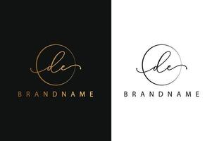 D E DE hand drawn logo of initial signature, fashion, jewelry, photography, boutique, script, wedding, floral and botanical creative vector logo template for any company or business.