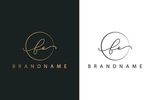 F O FO hand drawn logo of initial signature, fashion, jewelry, photography, boutique, script, wedding, floral and botanical creative vector logo template for any company or business.