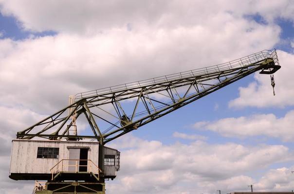 Old Vintage Wooden Port Crane