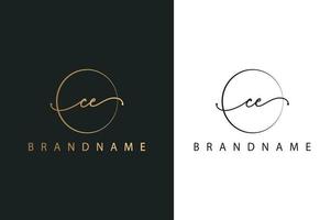 C E CE hand drawn logo of initial signature, fashion, jewelry, photography, boutique, script, wedding, floral and botanical creative vector logo template for any company or business.