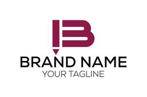 letter B, Writing Logo Design Template. vector