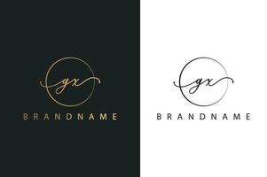 G X GX hand drawn logo of initial signature, fashion, jewelry, photography, boutique, script, wedding, floral and botanical creative vector logo template for any company or business.