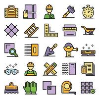 Tiler icons set vector flat