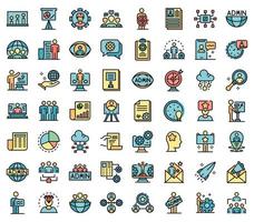 IT administrator icons set vector flat