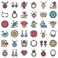 Jeweler icons set vector flat