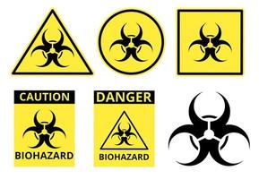 bio hazard sign set isolated on white background vector