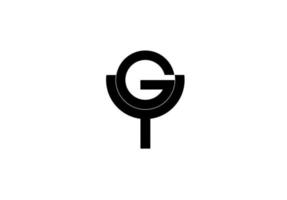 logotipo de la letra yg gy gy sobre fondo blanco vector