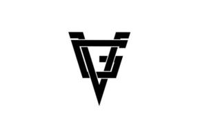 logotipo de letra inicial gv vg gv aislado sobre fondo blanco vector