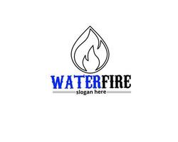 outline water fire logo icon vector