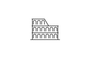 flat colosseum icon vector