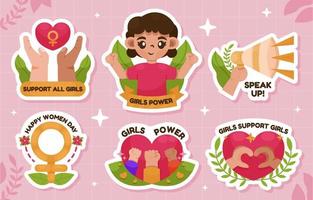 Women Equality Sticker Set vector