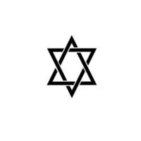 black star of david isolated on white background vector