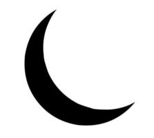 Black crescent moon isolated on white background vector