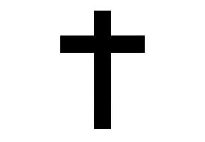 silueta de cruz cristiana aislada sobre fondo blanco vector
