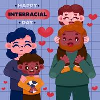 feliz concepto de familia interracial vector