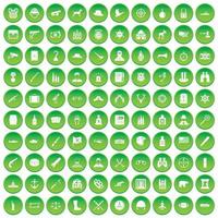 100 iconos de bala establecer círculo verde vector