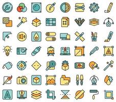 Editing tools icons set vector flat