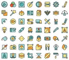 Editing tools icons set vector flat